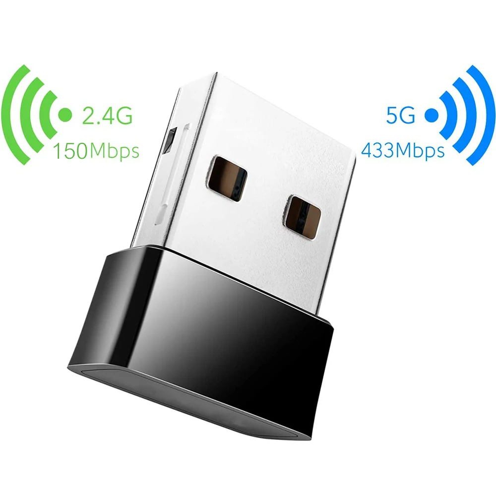 Беспроводной AC600Mbps USB WiFi5 адаптер 5G/2 4 ГГц Wi Fi для настольных ПК/ноутбук нано