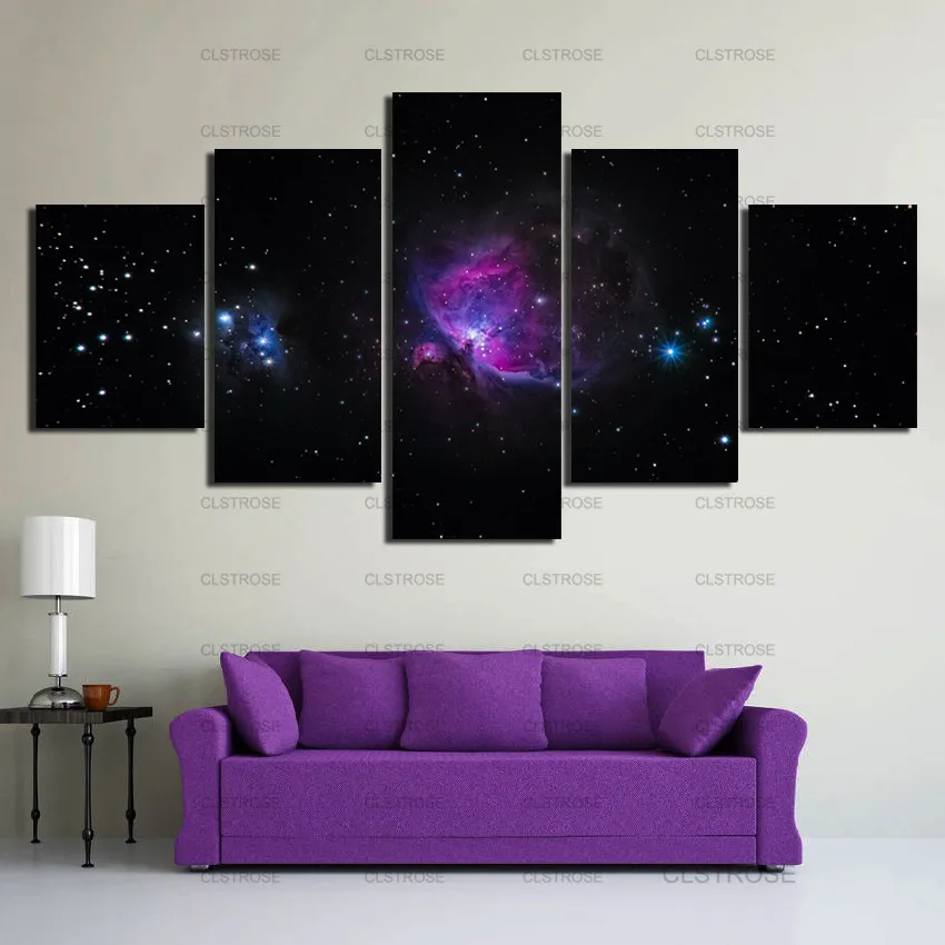 Украшение картина черный пейзаж белые звезды Постер домашняя стена для спальни