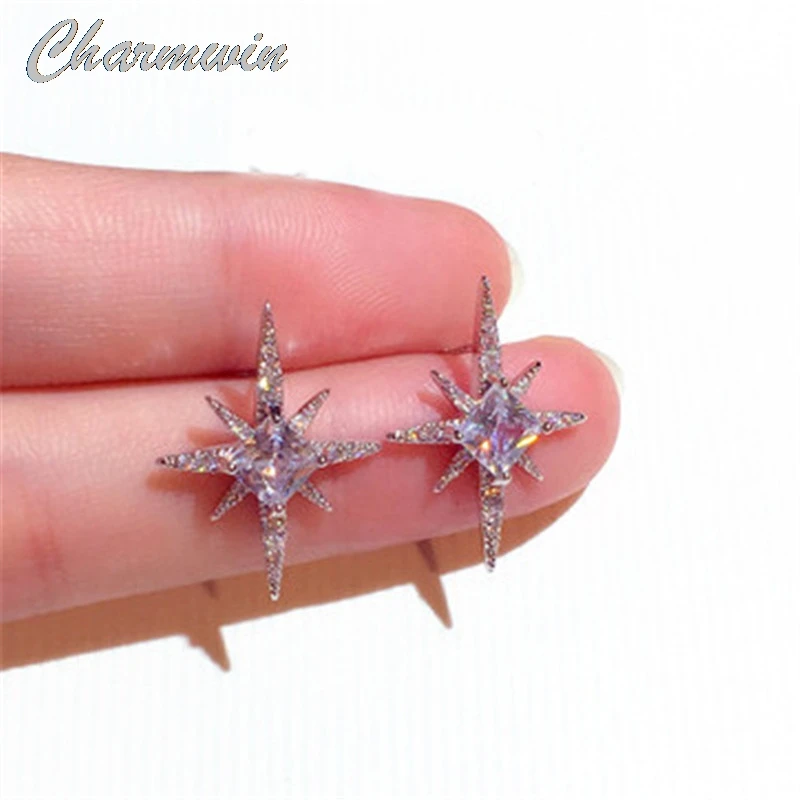 Женские серьги-гвоздики с фианитом серьги в виде подсолнуха Корейском стиле |