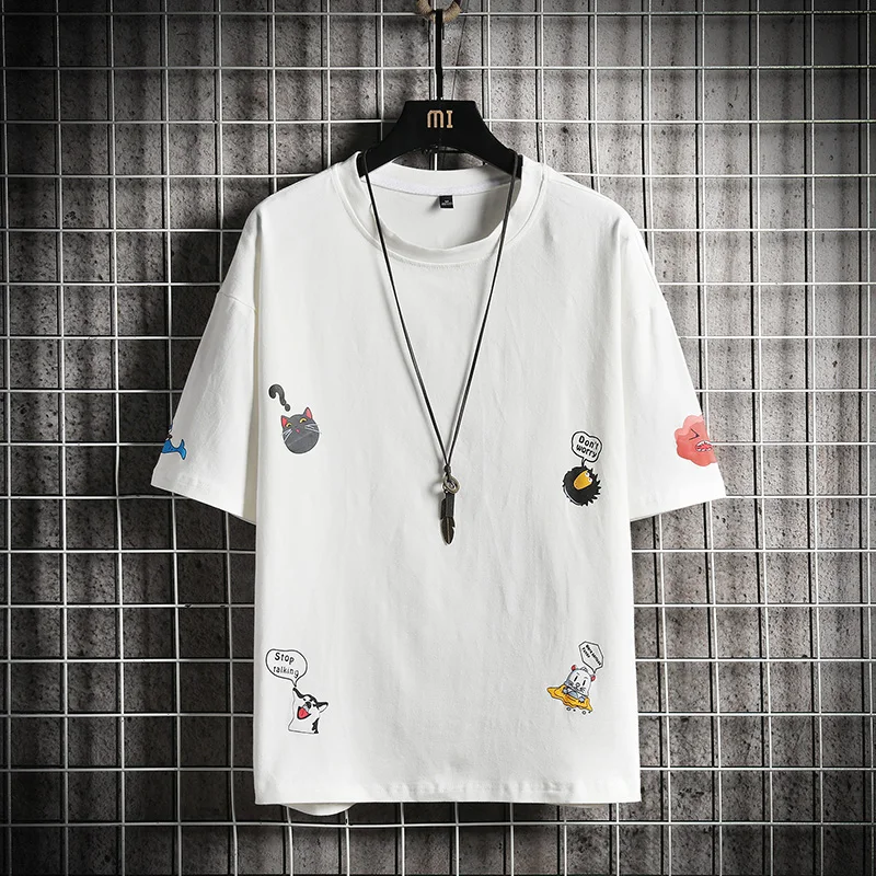 Футболка мужская хлопковая с коротким рукавом в стиле хип-хоп | Мужская одежда