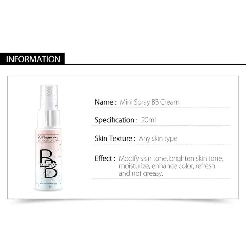 Новый BB крем отбеливающий спрей Для женщин уход за лицом увлажнение для ухода