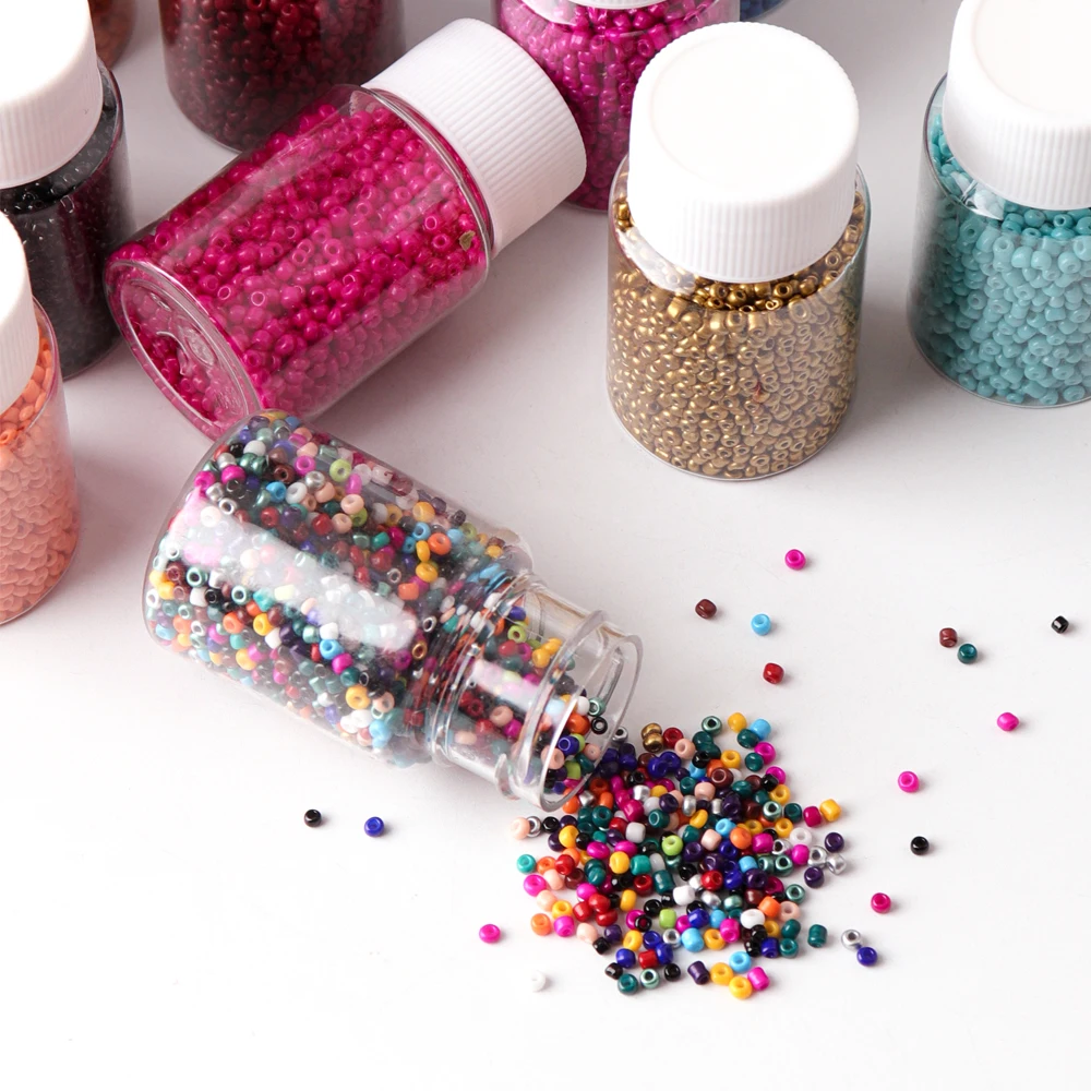 

2000 шт./стеклянные бусины в бутылке 2 мм, цветные хрустальные бусины для ожерелья, бисероплетения, камней, серег, подвески, разделитель для юве...
