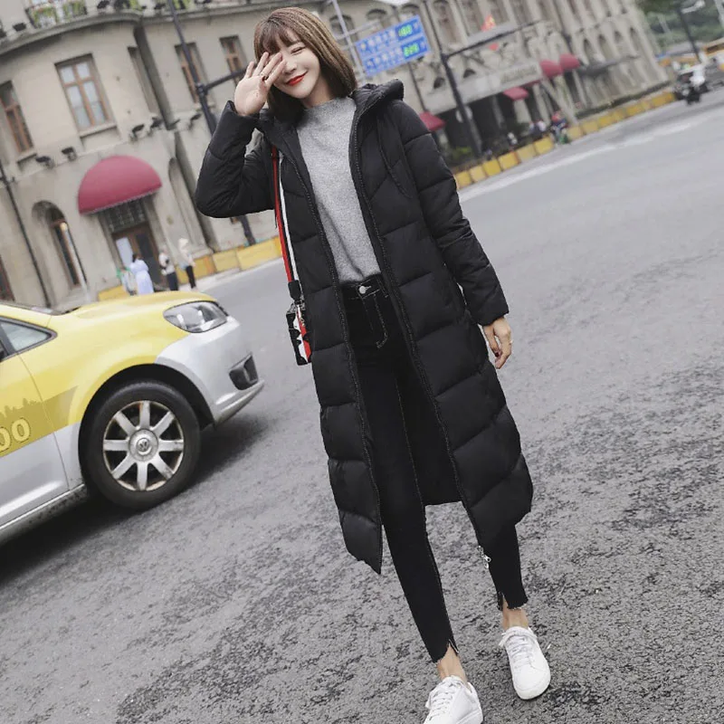 Женская хлопковая куртка средней длины с капюшоном теплая парка зимняя верхняя