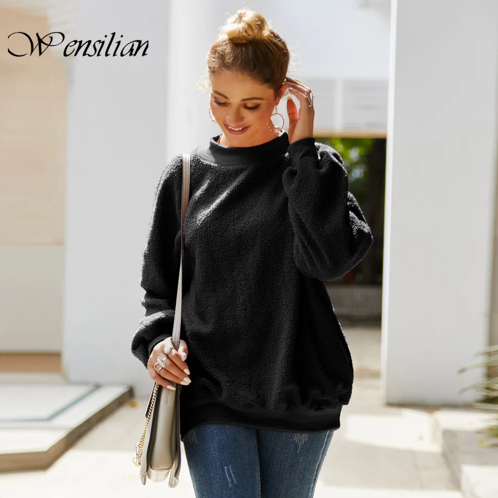 Warm Casual Pullovers Women Sweater Long Sleeve Sweaters O-neck Pink Streetwear Ladies Outwear Jumper Blusa De Frio Feminina | Женская