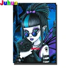 Алмазная живопись сделай сам, Набор для вышивки крестом 5d с полными квадратнымикруглыми стразами Амелия, Готическая девушка-вампир, Набор для вышивки крестиком, Милая Фея