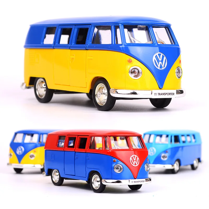 1:36 модель автомобиля литая Volkswagen T1 транспорт автобус игрушка из сплава