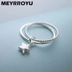 Кольцо женское из серебра 925 пробы с двойной звездой