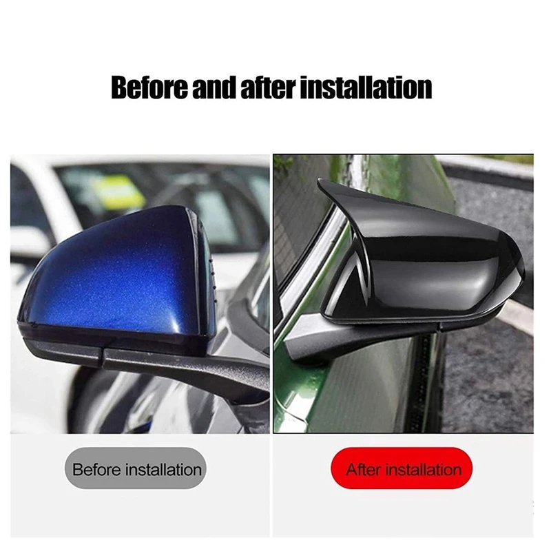 Глянцевая черная оболочка для бокового зеркала заднего вида автомобиля из