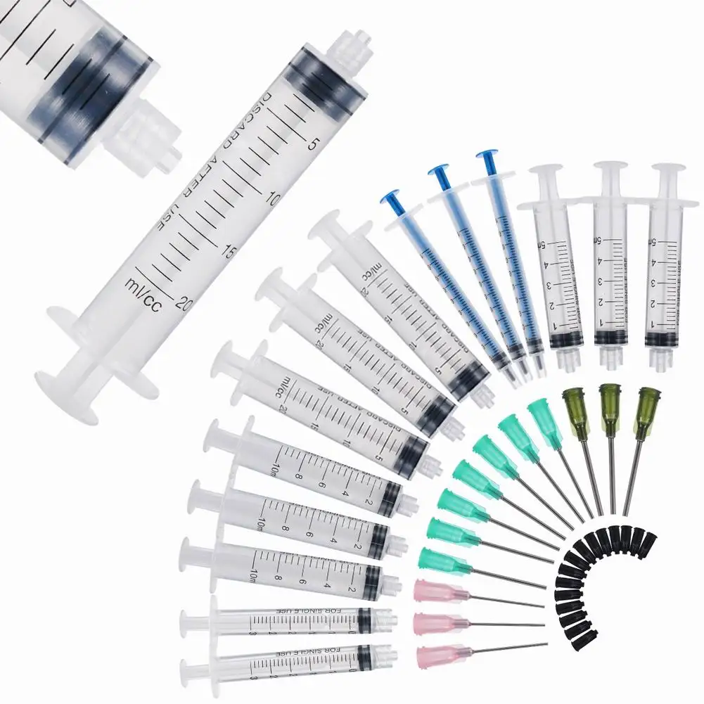 15pcs Syringe Blunt Tip Needle 1/3/5/10/20 ML Multi Function Refilling Measuring 14/16/20GA Set Home Practical Tools | Обустройство