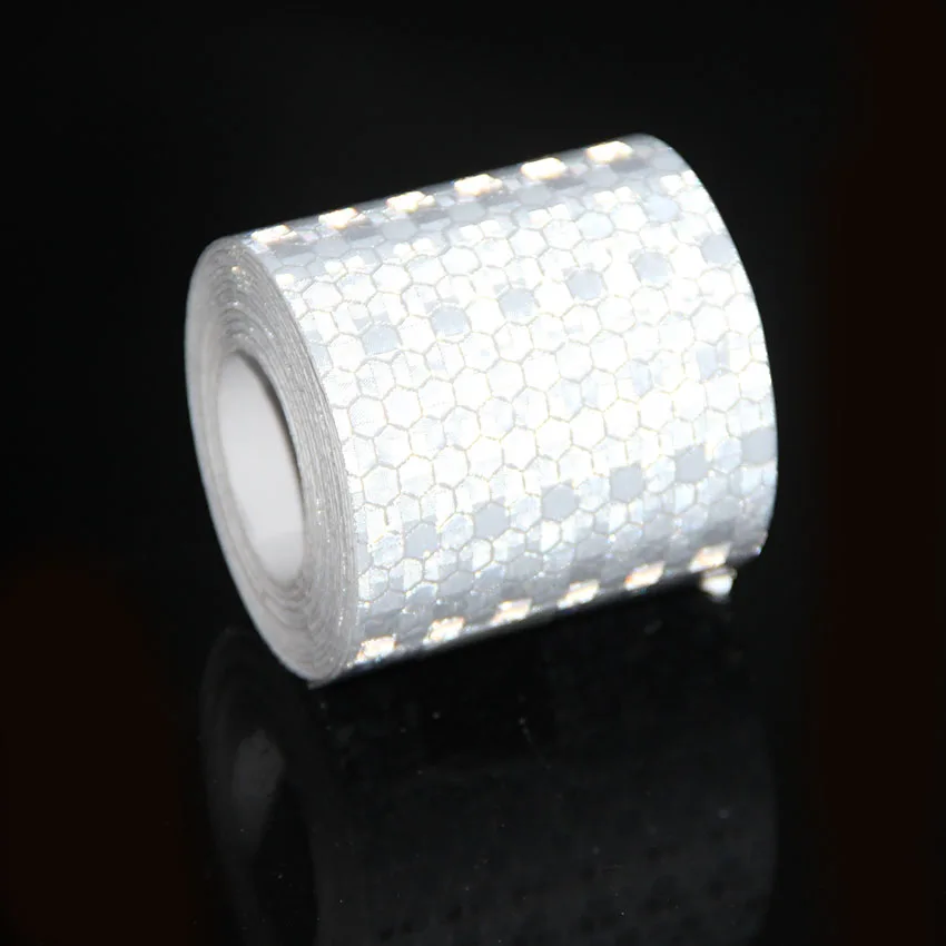 

2"x10' Bike Sticker Bicycle Helmet Stickers Adhesive Reflective Tape Hat Stickers White Light Cycling Helmet Safety Warning Tape