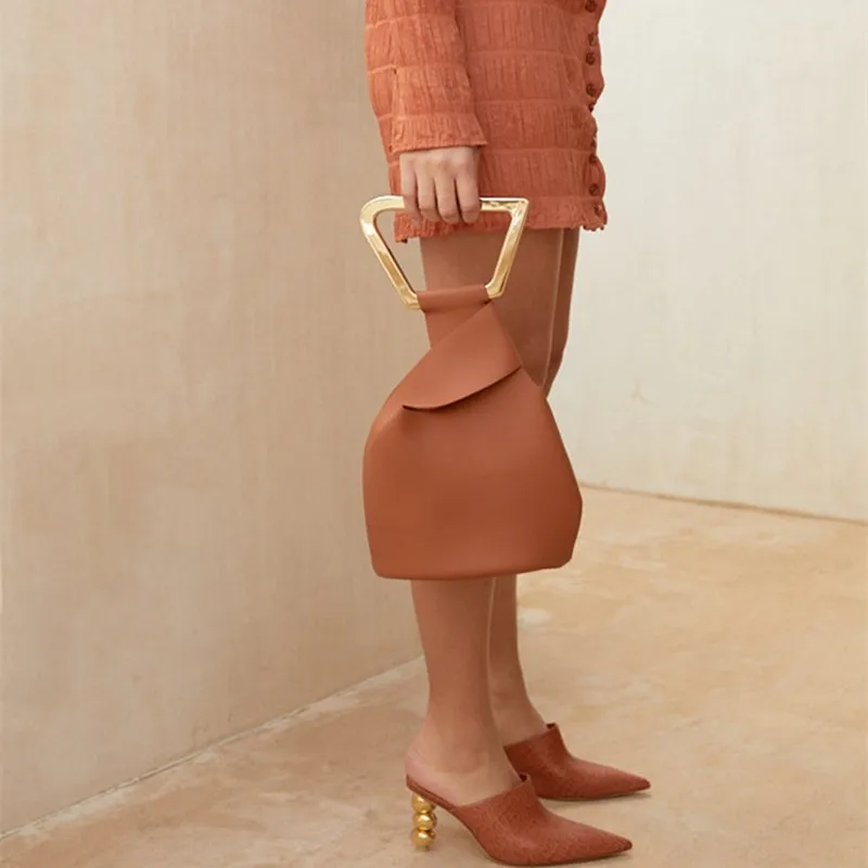 

New Fashion Leather Women Bag Acrylic Handbag Korean Version Simple High Qiality Handle Bags