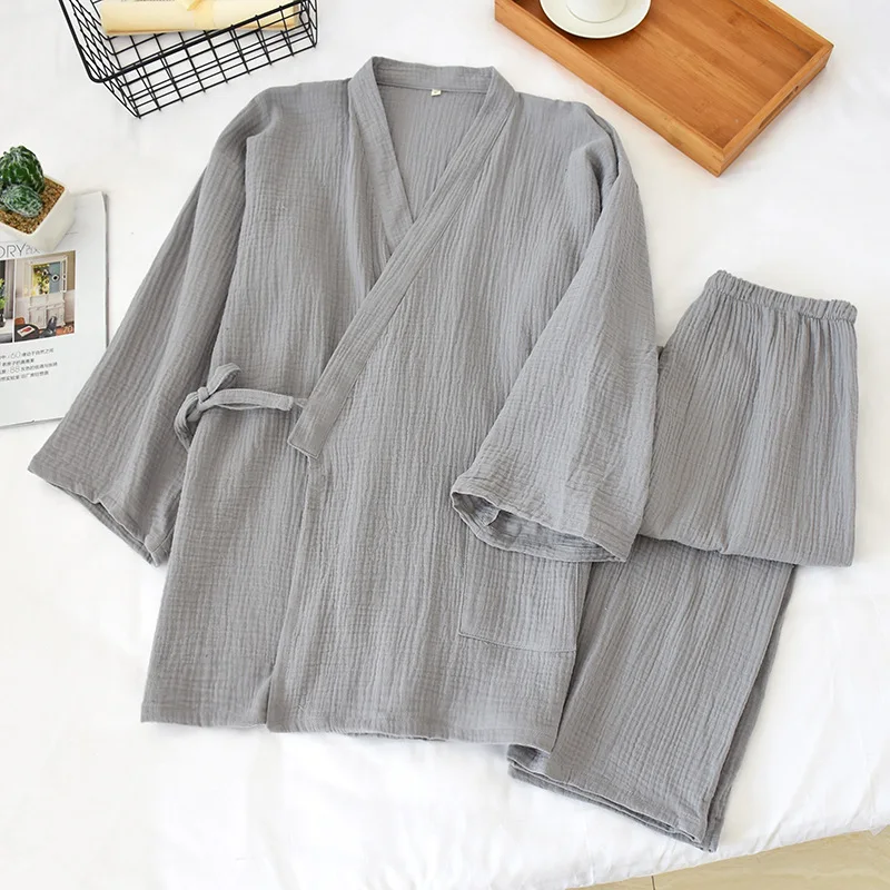 Мужские длинные Ночная пижама с длинными рукавами на весну v-образный вырез