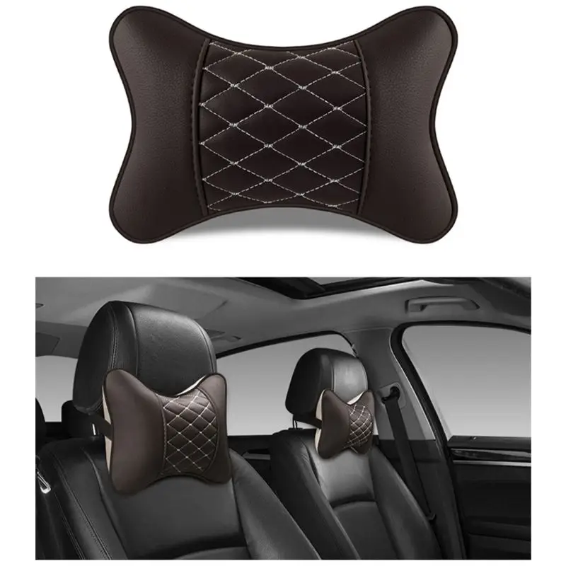 

Автомобильная подушка из искусственной кожи для защиты шеи, 2 шт., удобные автомобильные принадлежности, безопасные дышащие подушки для шеи