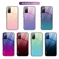 gradient tempered glass case for samsung s20 fe a51 a71 a50 shockproof silicone case for galaxy note 20 ultra s 20 plus coque