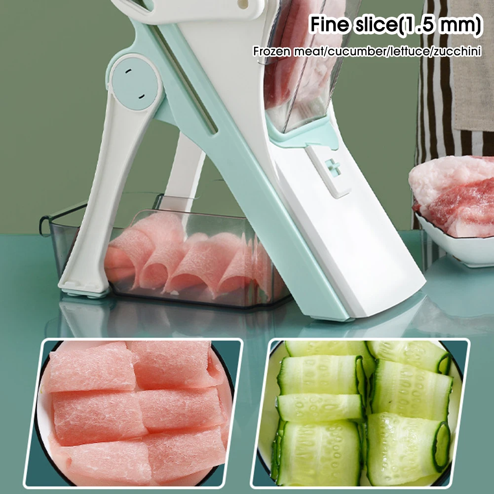 

Kitchen Tool Vegetable Cutter Mandoline Slicer with 5 Blades Foldable Vegetable Shredder French Fry Julienne for Potato Zucchini