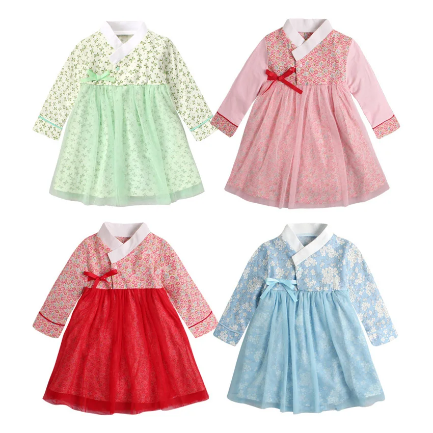 Корейское традиционное платье принцессы для девочек Одежда младенцев