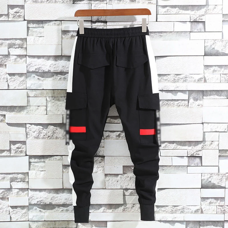 Idopy мужские уличные шаровары эластичный пояс шнурок лоскутные манжеты Карго