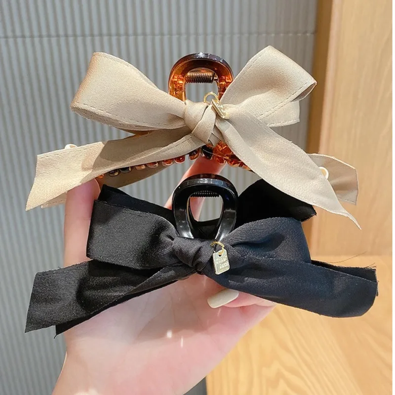 

2021 bow tie clip headdress back of the head large catch clip female summer plate hairpin hairpin elegant temperament shark clip