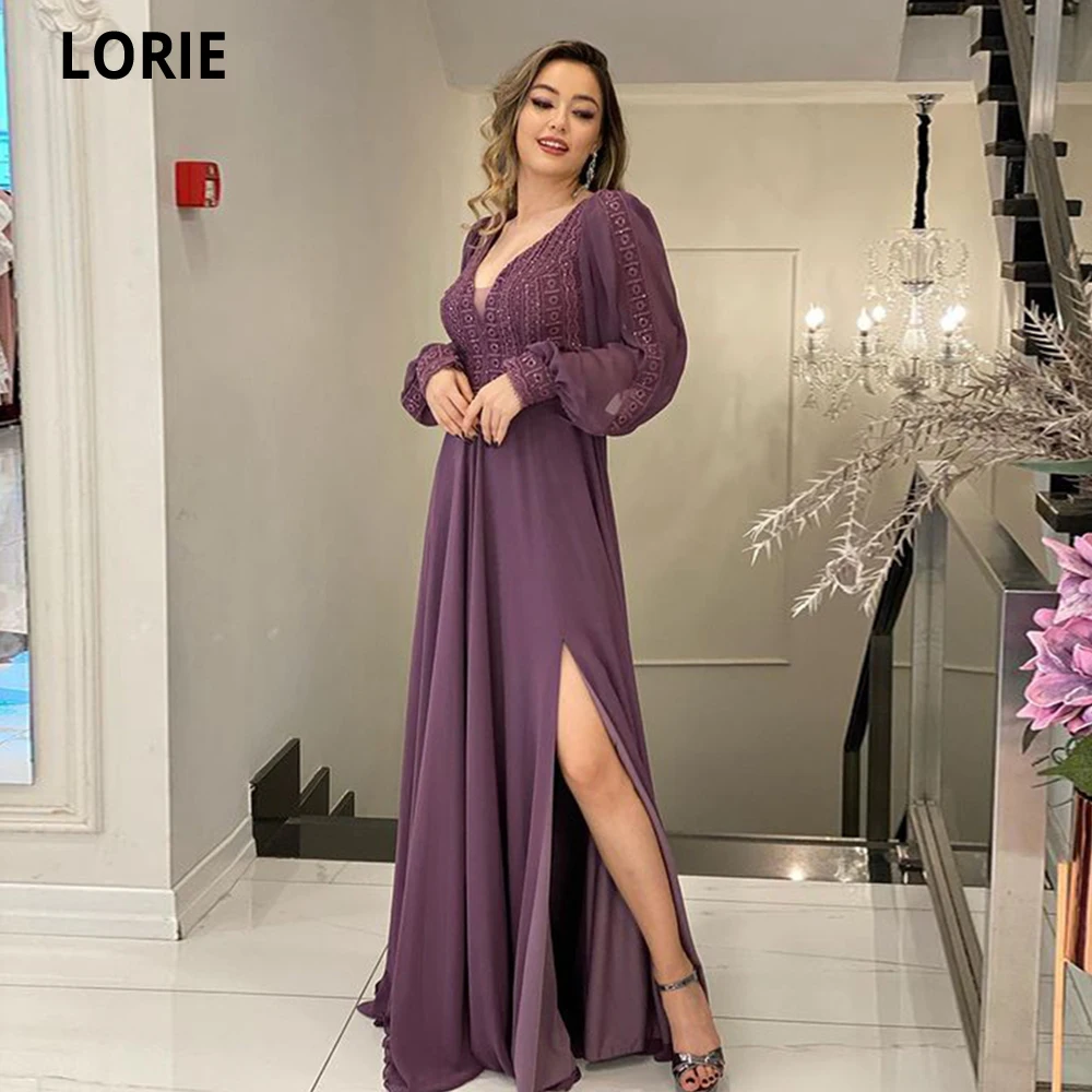 

LORIE A-line Tulle Evening Dresses 2021 Cap Shoulder Sleeves Sexy V-neck Long Robe De Soirée Femme Vestidos De Fiesta Side Slit