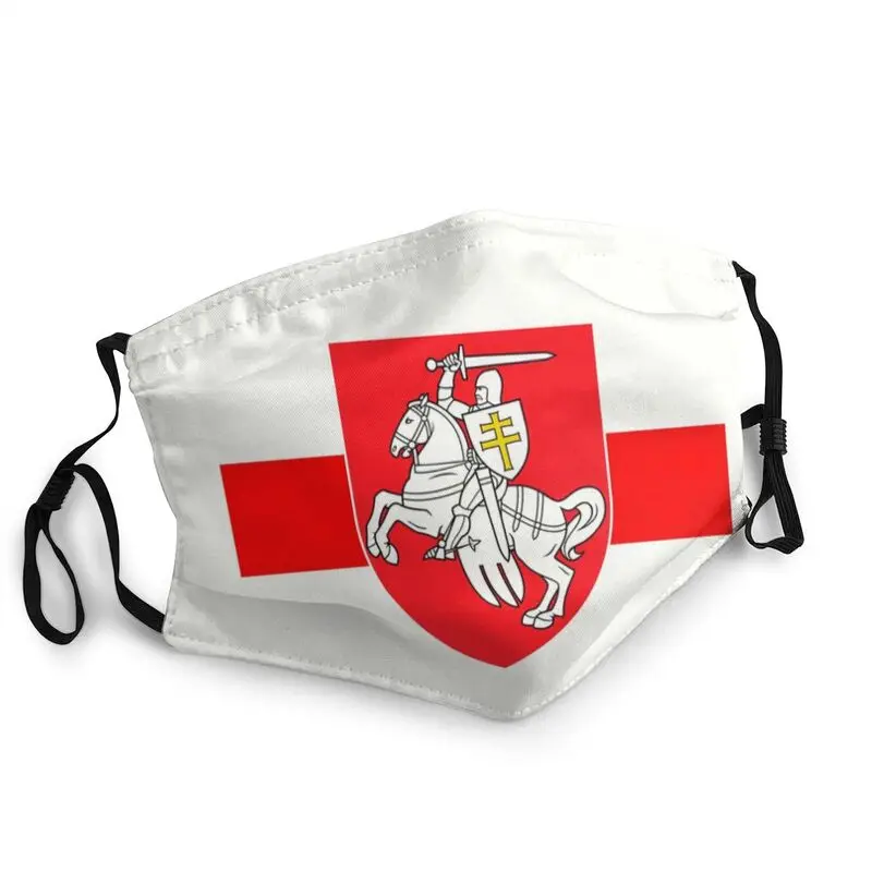

Reusable Belarus White Knight Pagonya Flag Mouth Face Mask Adult Belarusian Pride Mask Anti Haze Protection Respirator Muffle