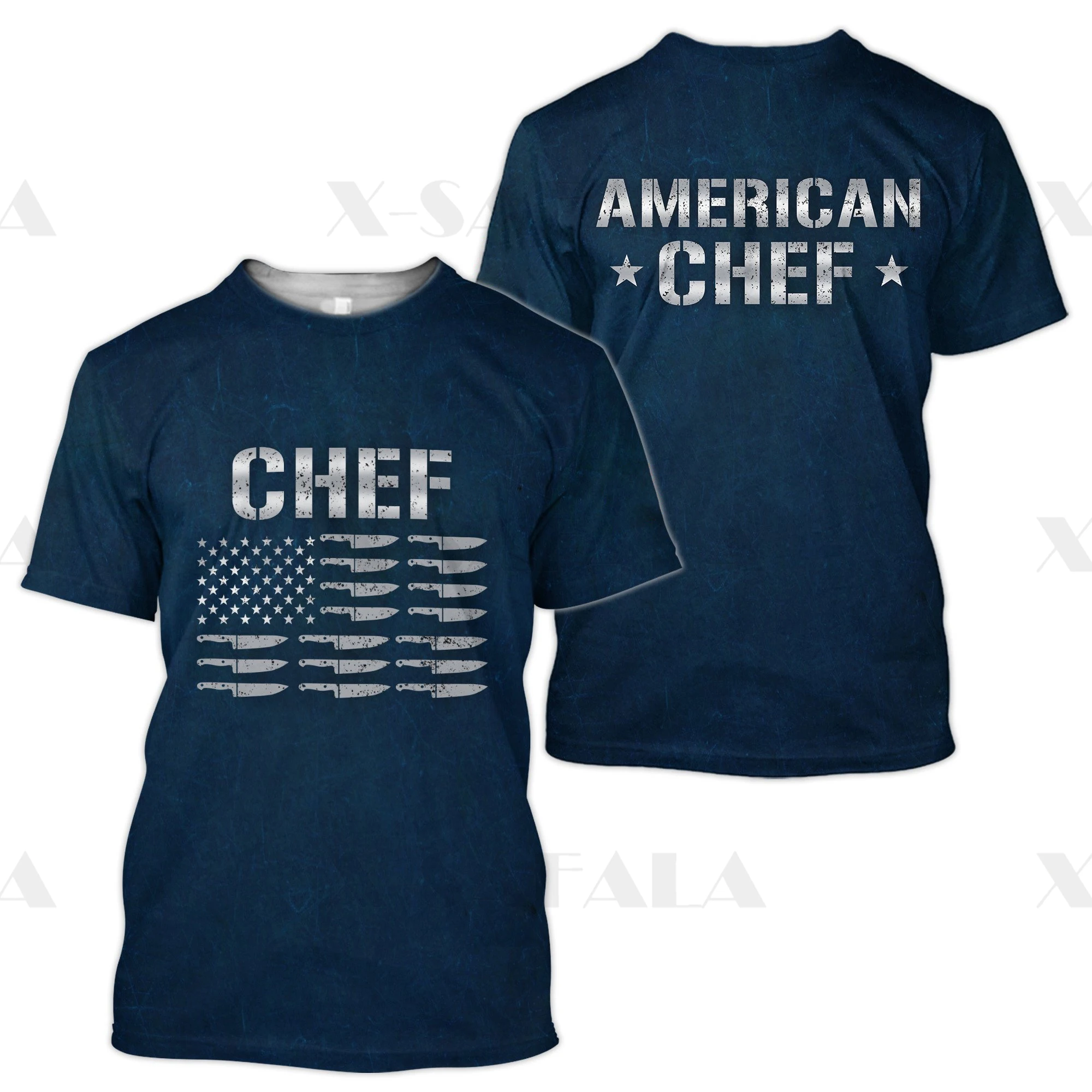 

Chef Kitchen Cooking The Word Skull USA 3D High Quality T-shirt Printed Round Neck Men 2 Female Unisex Casual Top Drop Ship