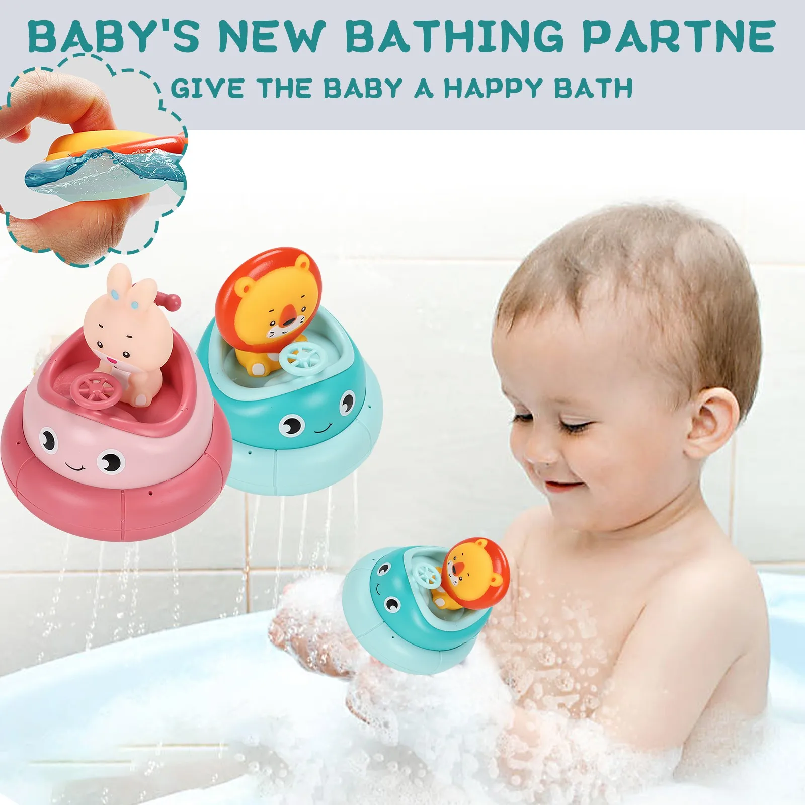

Cute Baby Bath Toys Bathroom Play Water Spraying Tool Shower Floating Toys Kids Bathroom Water Toys Early Educational