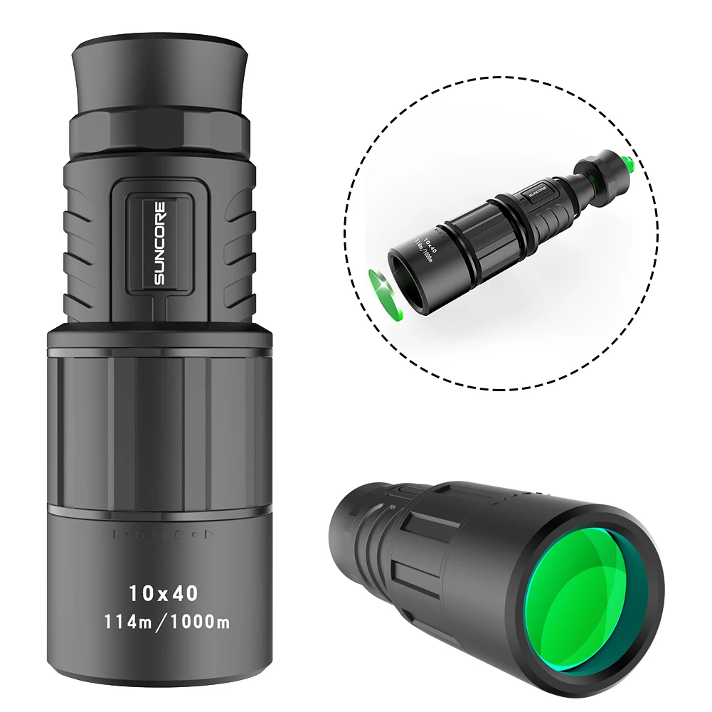 Портативный Монокуляр 10x40 6 пластиковых биноклей уличный черный спортивный