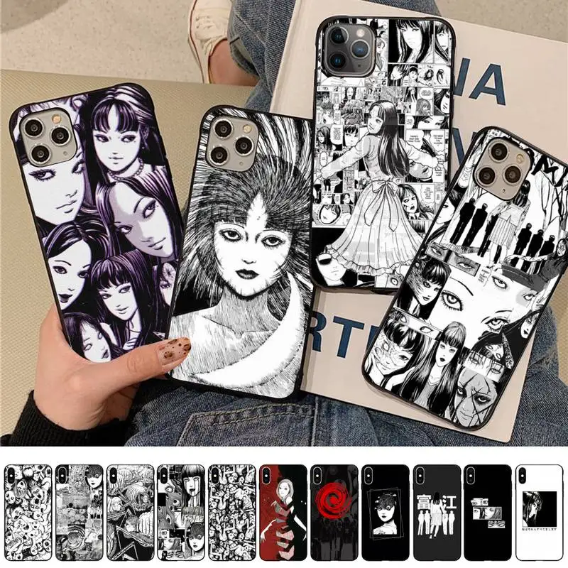 

MaiYaCa Junji Ito Tees Horror Cartoon Phone Case for iPhone 11 12 13 mini pro XS MAX 8 7 6 6S Plus X 5S SE 2020 XR case