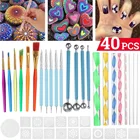 74 шт. набор инструментов для точек с мандалой, точечные ручки, кисть, акриловые стержни, Цветная кисть для дизайна ногтей, для рисования камнями, рисования, чертежей для женщин