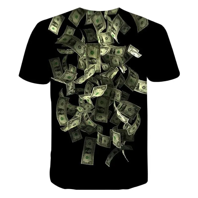 

Summer sleeve New creative two hand painting dollar bill 3D t shirt printing digital printing men's personalized short sleeve