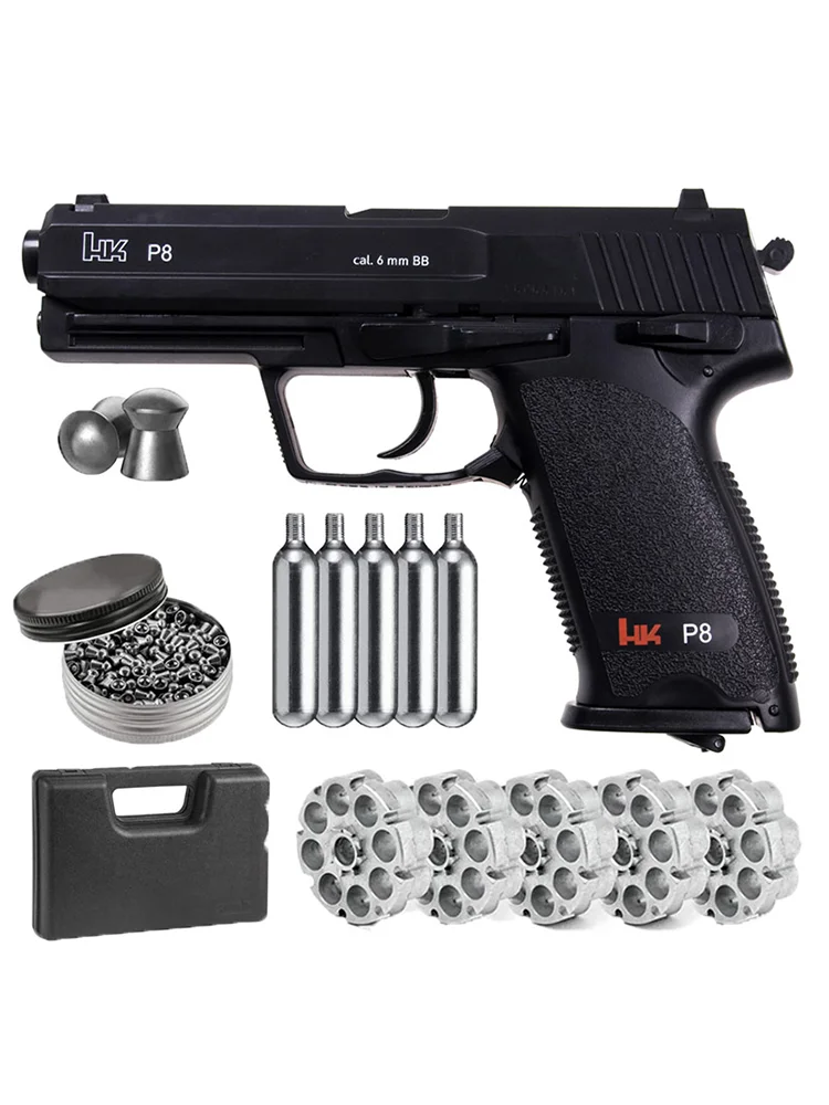 

Pistolet GNB Heckler&Koch P8+ Gun Bullet Converter+Co2 Bullets +500ct Lead Pellets Classic Home Deco Metal Wall Sign