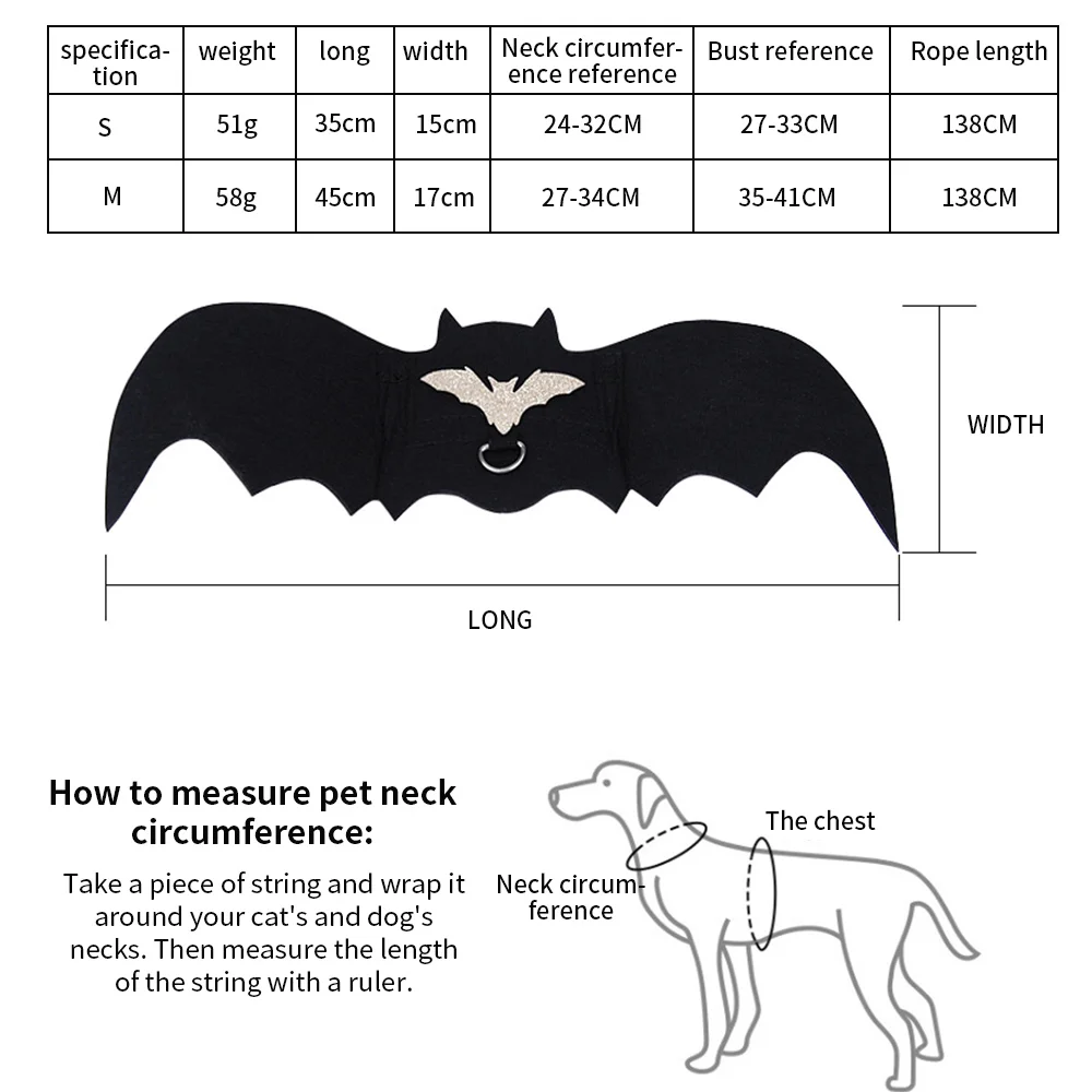 Костюм для домашних животных на Хэллоуин ошейник с крыльями летучей мыши и