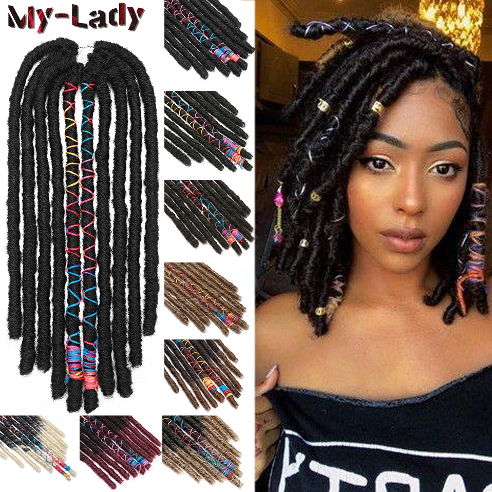 

My-lady Synthetic 18inch Faux Locs Crochet Hair Afro Dreadlocks Braiding Hair Extensions 10 Strands Dreadlock Hair Hook Braids