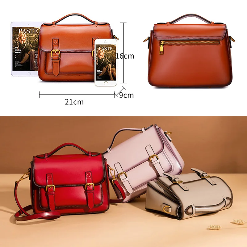 Сумка из натуральной кожи Повседневная маленькая сумка с клапаном сумки в стиле