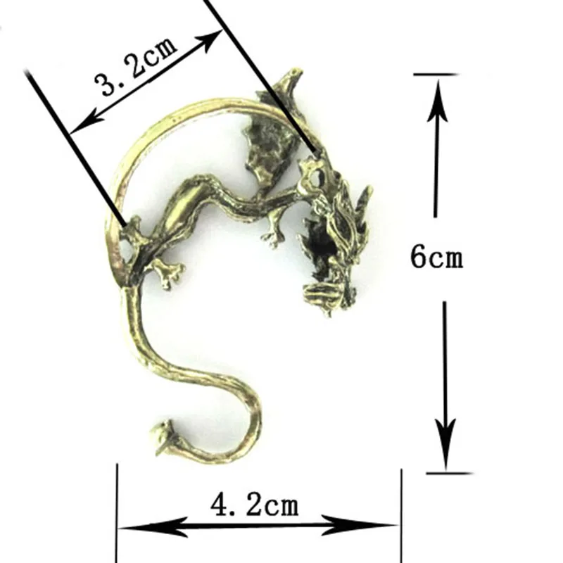 

Vintage Lady Retro Punk Evil Dragon Fly Clip Metal Bite Ear Cuff Wrap Earring