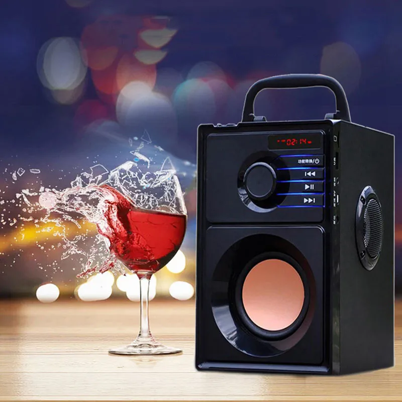 Bluetooth колонка с сабвуфером и FM радио|Портативные колонки| |