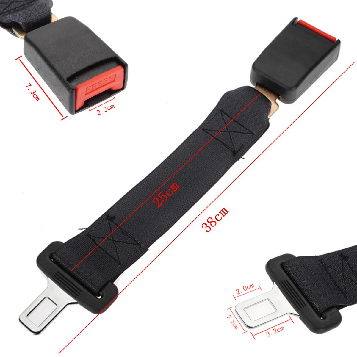 

1PC Universal Longer 36cm 14''Car Seat Belt Extender Safety Belt Plug Buckle Seat Belt & Padding Extender Safety Buckle Receiver