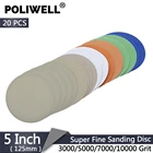 POLIWELL 20 шт. 5 дюймов 125 мм супер тонкие шлифовальные диски набор 30005000700010000 зернистость Влажная и сухая наждачная бумага для дерева Авто полировка