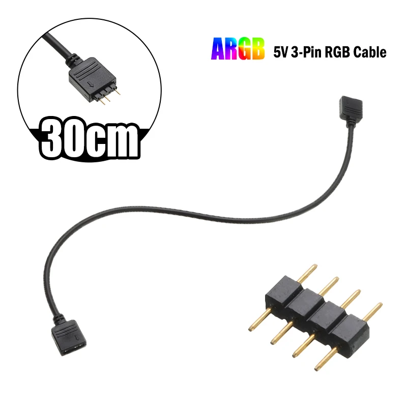 

12V 4pin 5V 3pin Cable for PC LED Light Strip ARGB RGB Computer Motherboard RGB Synchronous Line Hub RGB Extension Adapter Cable
