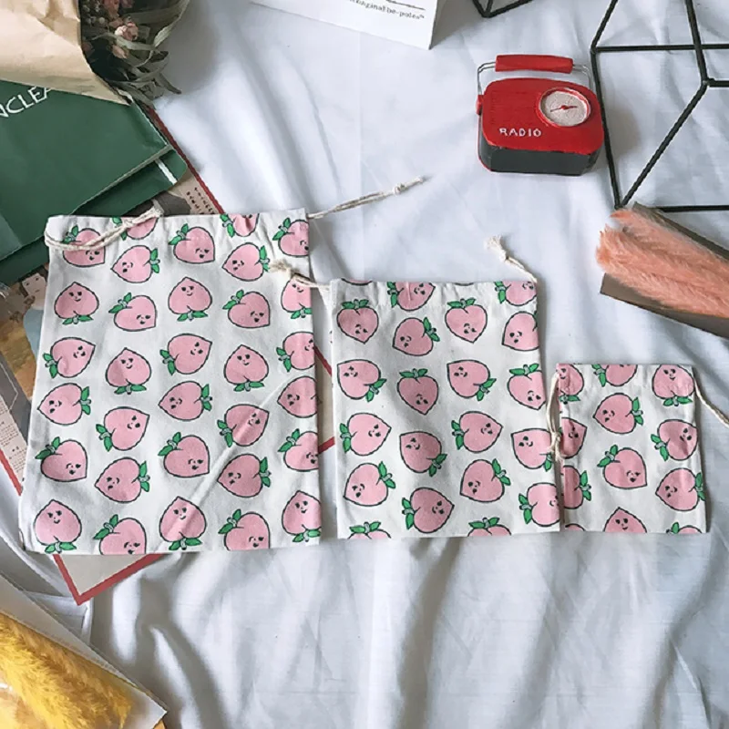 Корейский ulzzang Харадзюку Мультфильм Drawstring Женская Новая мода Портативный Путешествия Повседневная Женская Drawstring Карманный
