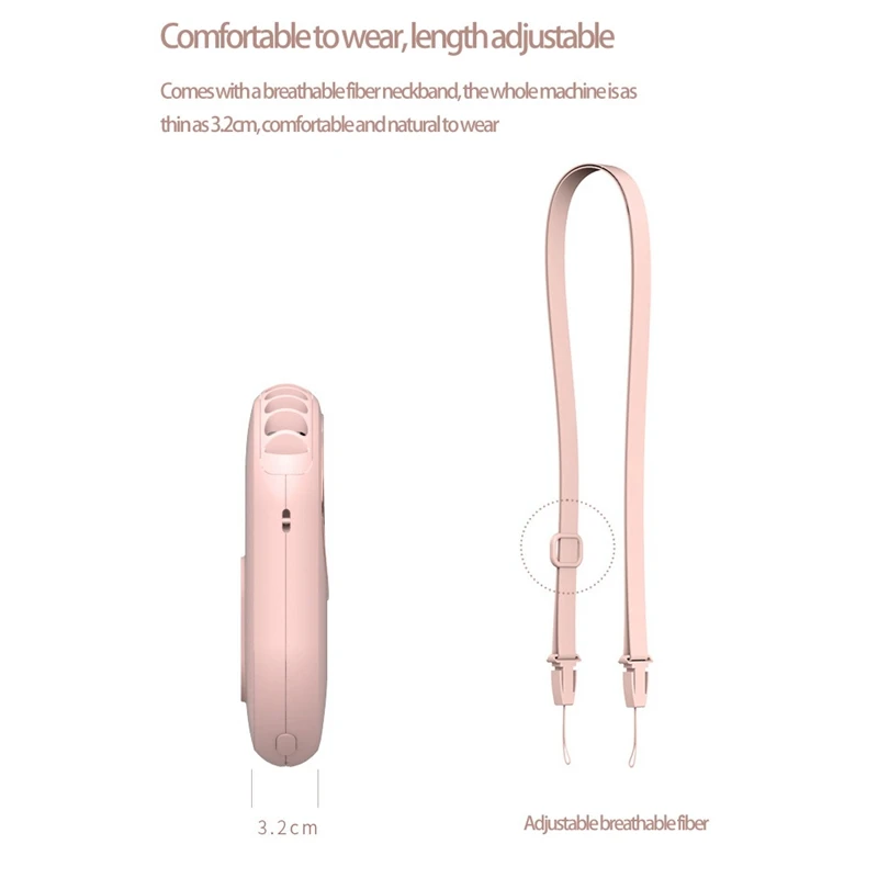 

Hand Free Neck Fan,Mini Personal Lazy Neckband Hanging Cooler USB Portable Fan for Cooking Climbing Outdoor Travel