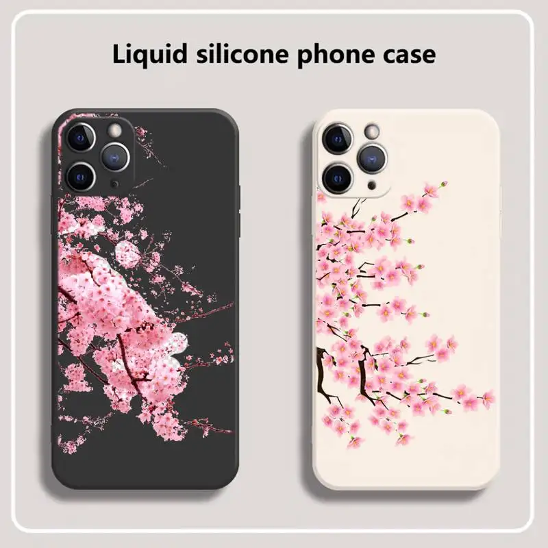 

Cherry Blossom Tree pink Phone Case for iPhone 13 12 11 mini pro XS MAX XR 8 7 6 6S Plus X 5S SE 2020