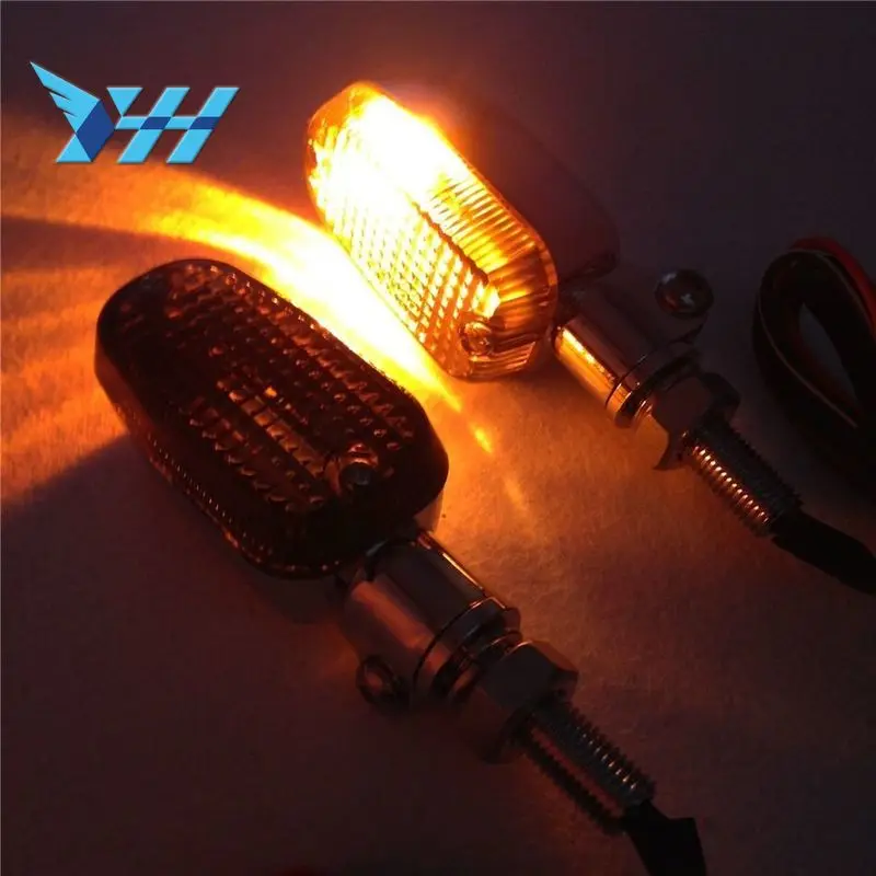

motorcycle parts For Aluminum 10mm Stalk Turn Signals Blinker Lights universal bike AMBER