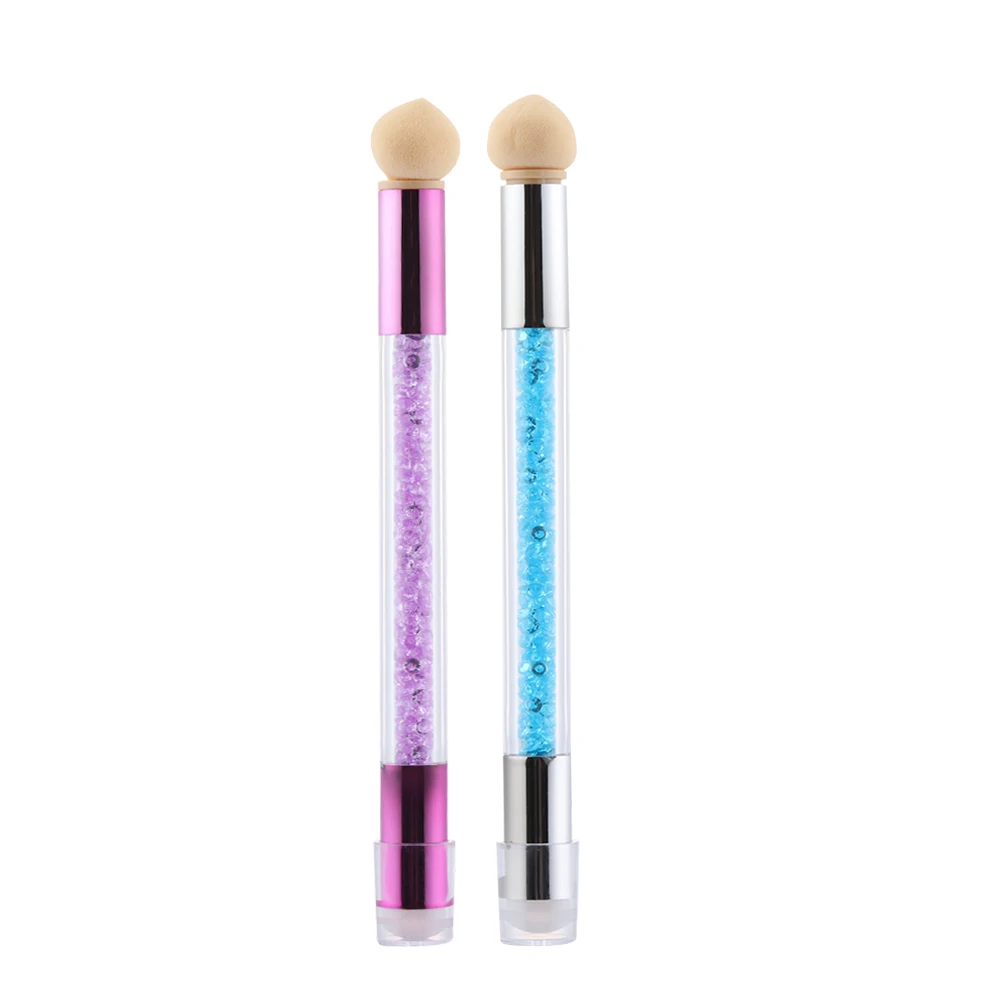 

Double End Nail Art Gel Polish Gradient Color Brush Sponge Head Transfer Stamping Rhinestone Handle Blooming Pen Manicure Tool