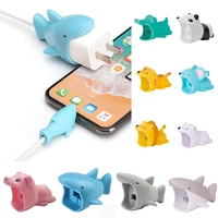 2pcsset animal bite charger adapter cover wire cable protector case for 5w iphone charger charging data line cable case