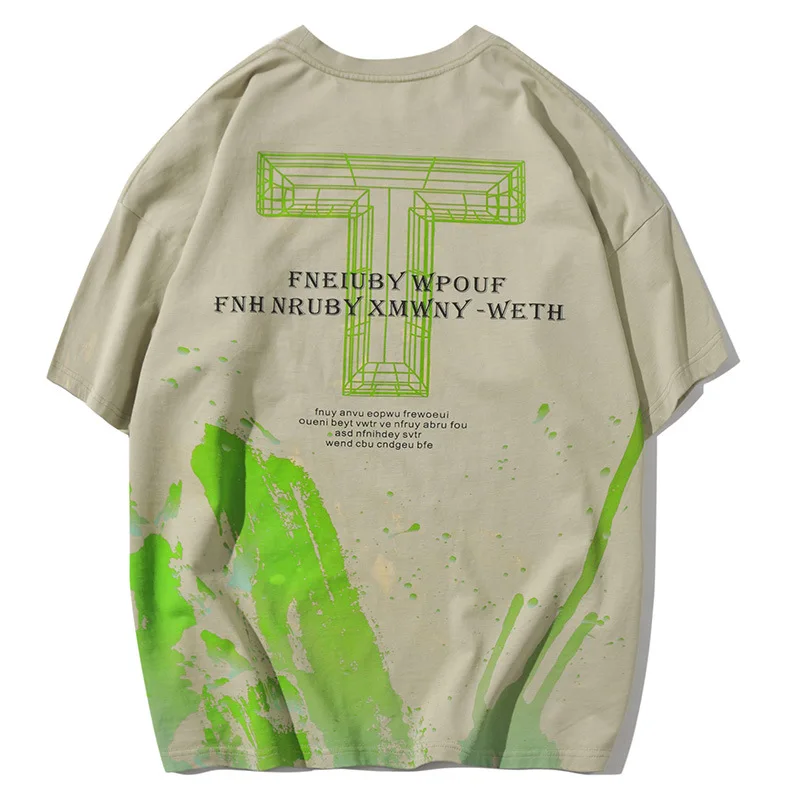 Мужская футболка с принтом FOJAGANTO Повседневная коротким рукавом брендовая одежда