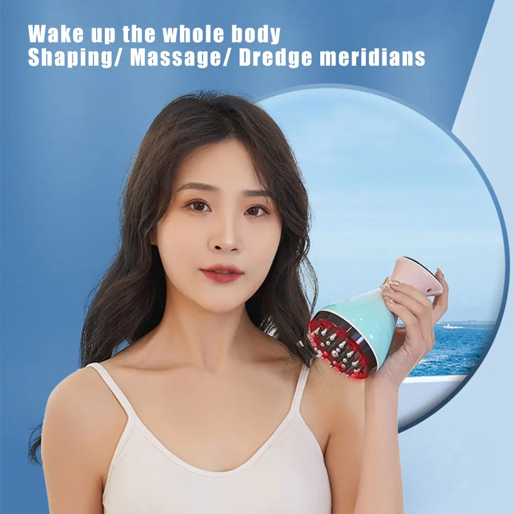 

Electric Meridian Brush Rechargeable Heating Vibrating Anti-cellulite Massager Body Head Waist Leg Acupoint Relieve Fatigue Pain