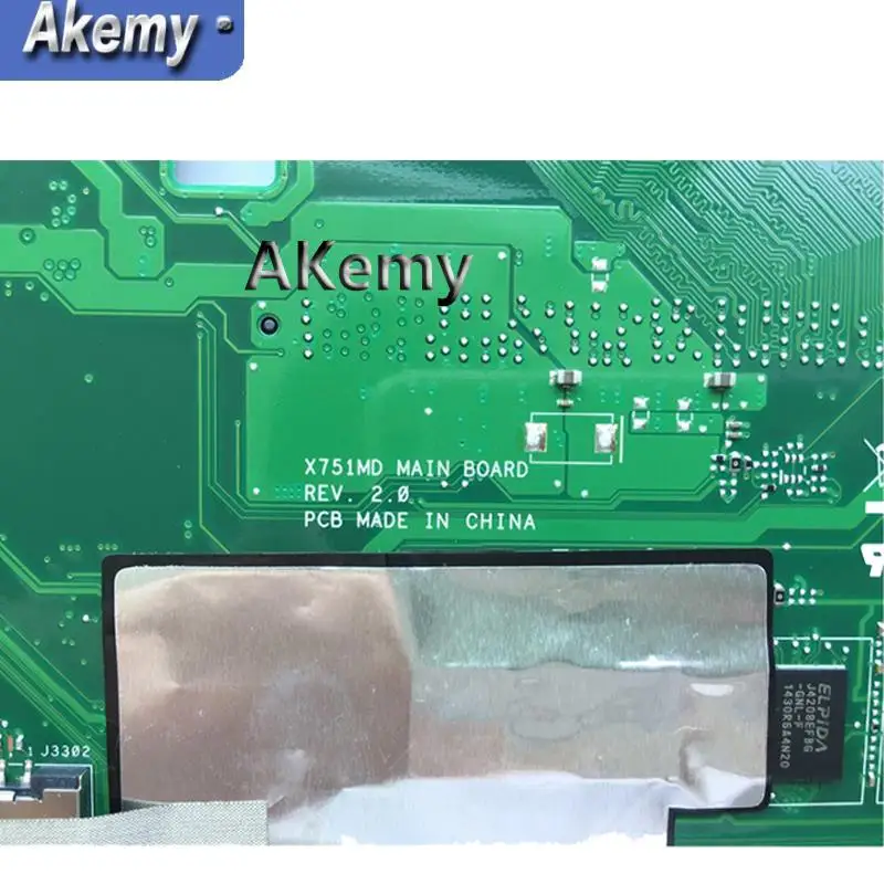Материнская плата Akemy X751MD rev2.0-N3520 N3530 N3540 4 Гб ОЗУ = 8 для ноутбука ASUS K751MA X751MA R752M