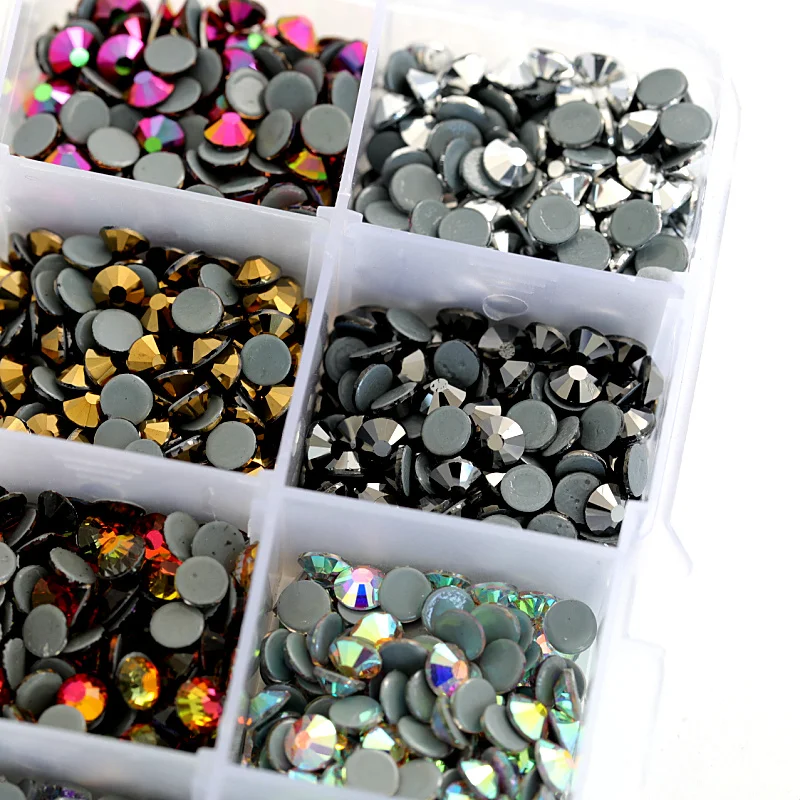 Смешанные 10 цветов AB высококачественное лучше DMC СТЕКЛО Стразы горячей фиксации