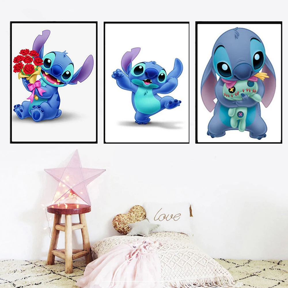 

Kids Room Decor Disney Anime Cartoon Poster Abstract Cute Lilo Stitch Canvas Painting Wall Art Picture Baby Room Home Decoration